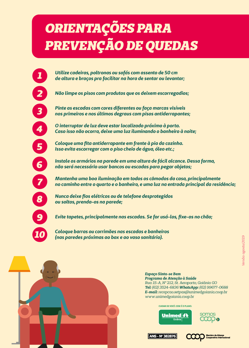 Orientações para prevenção de quedas